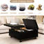 Grand rangement carré Ambridge de style Mid-Century avec rivets, rangement moderne en similicuir noir, détails-121107878
