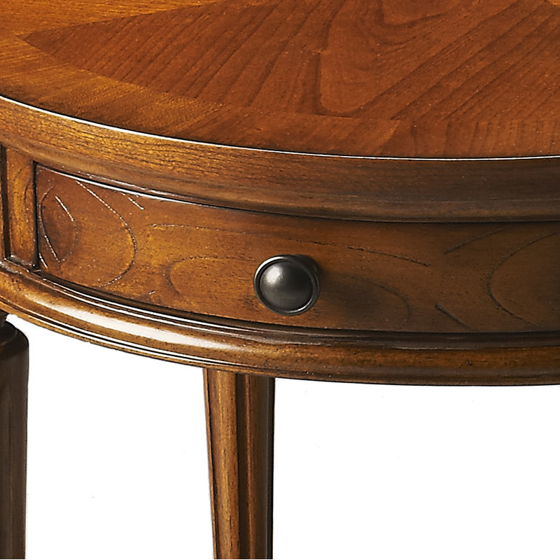 Sampson Side Table with Storage, Olive Ash Burl