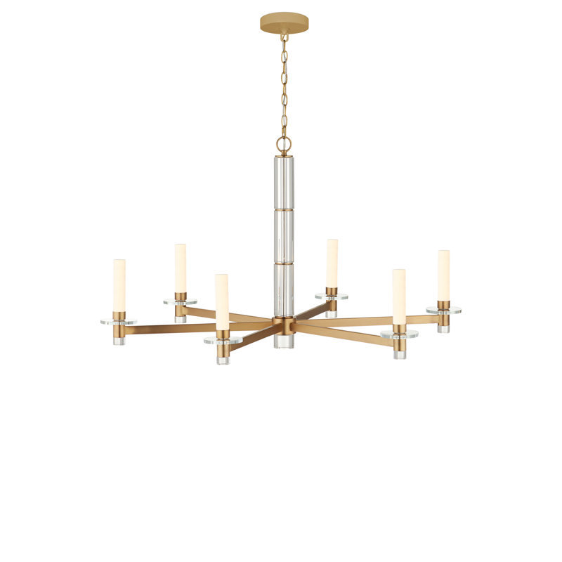 Marcelo 6 - Light LED Chandelier, Clear Optic Crystal