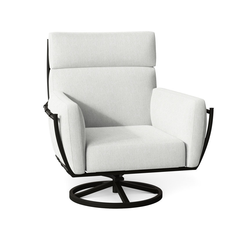 Chaise berçante pivotante en aluminium Majorca, Pas de soudure, Perle Bali