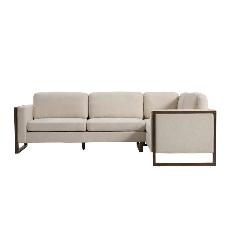 104 po Canapé modulaire en chenille carré en L 2 pièces à accoudoirs carrés, salons, chambres à coucher, bureau d'appartement