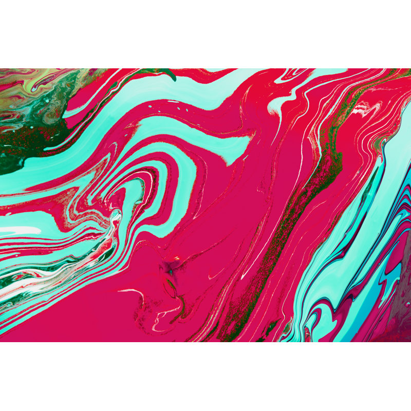 Liquid Marbling Background - Wrapped Canvas Painting, 81cm H x 122cm W x 3.8cm D