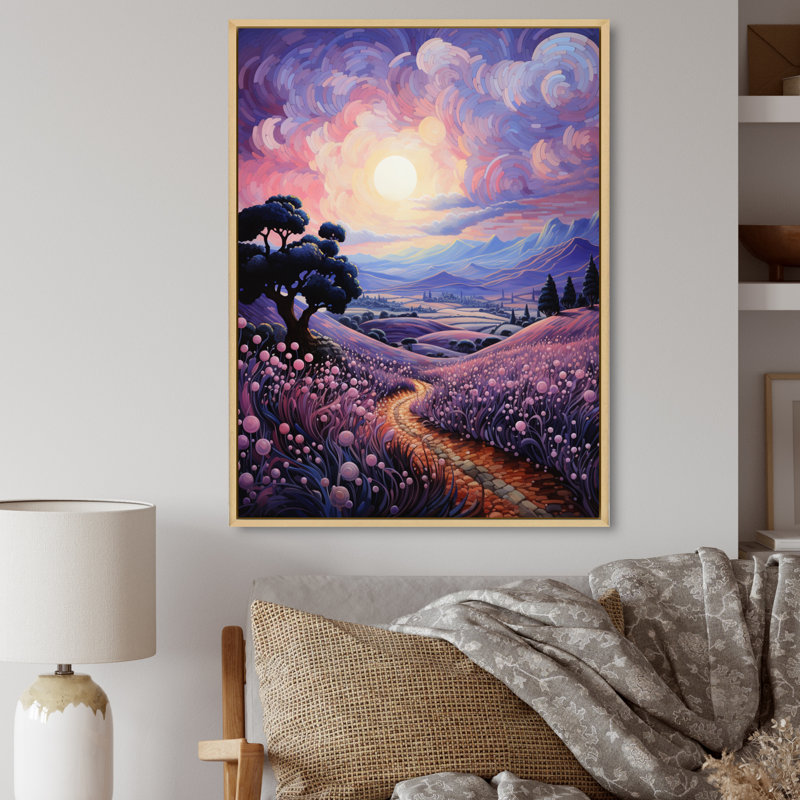 Décoration murale en toile Vangogh lavande Fields Pointillism I - Vangogh, H 40 po x l 30 po x P 1,5 po