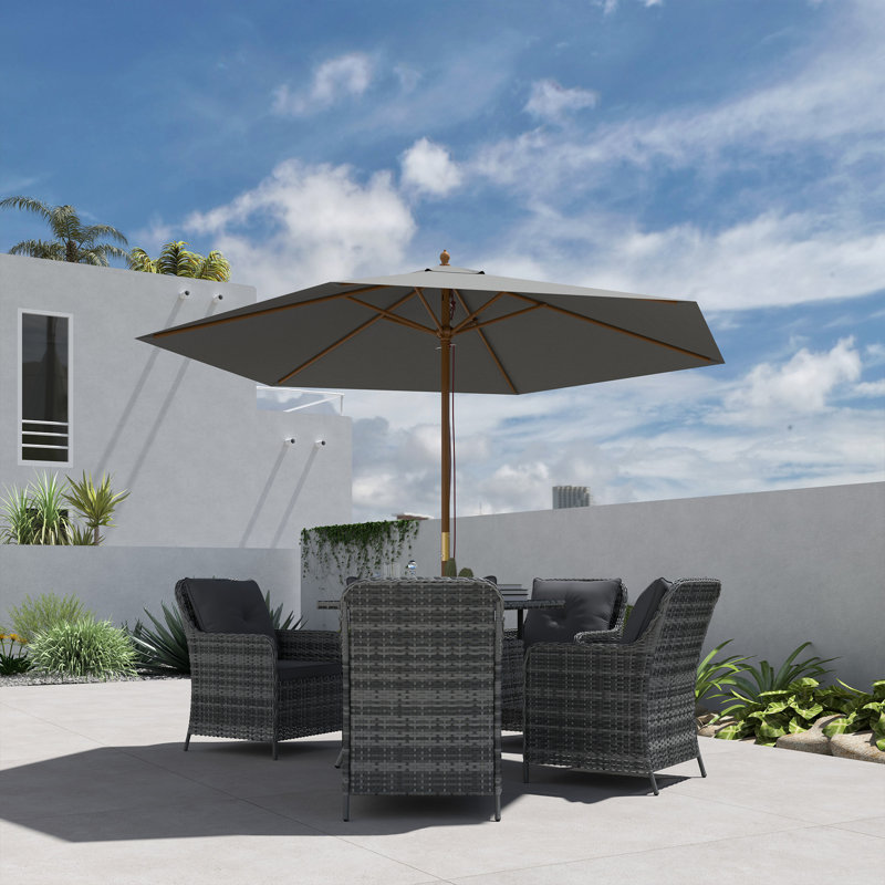 250cm Market Parasol, Light Grey