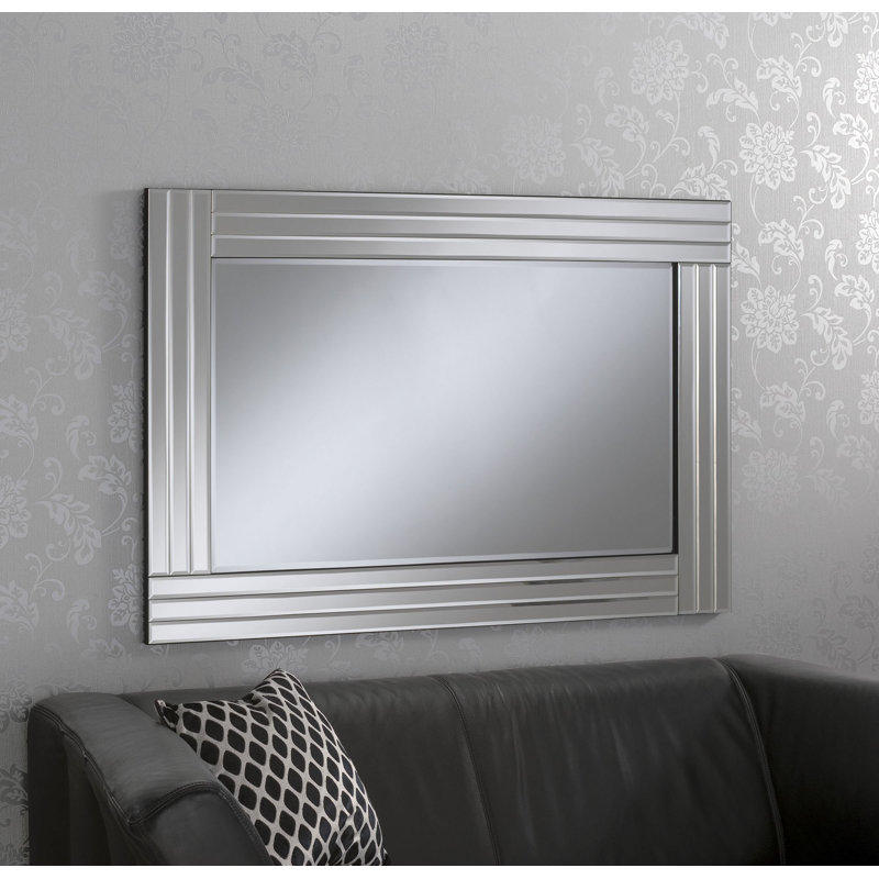Conti Wood Flat Wall Mirror, 120cm H x 80cm W