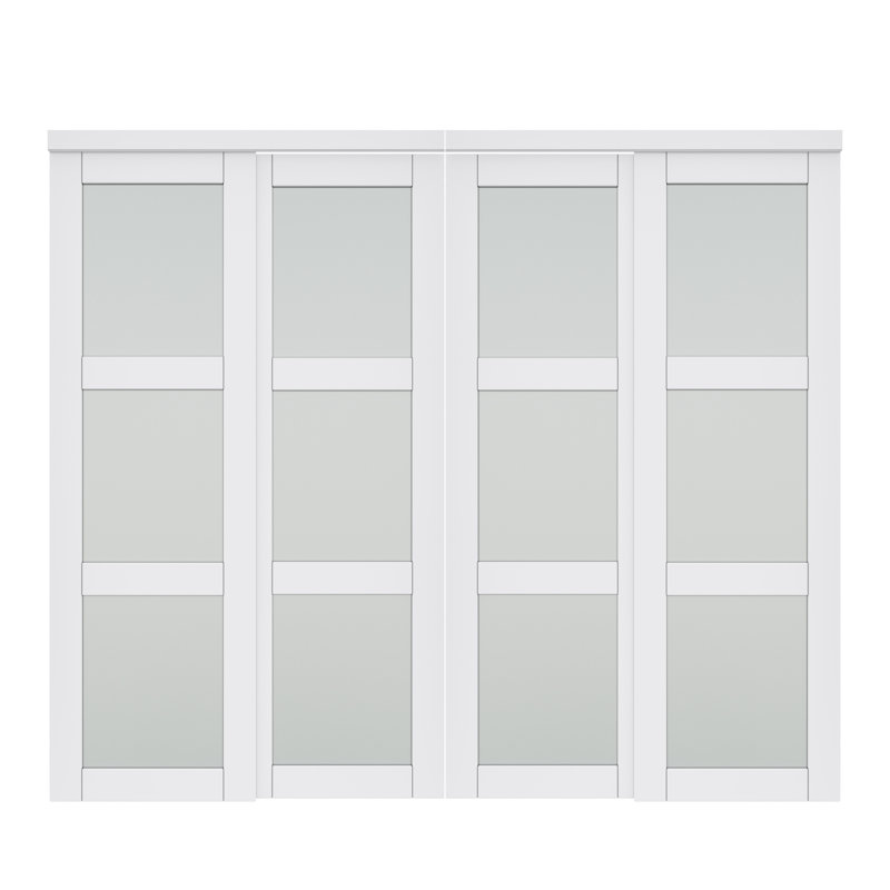 Paravent à double porte coulissante 80 po 3 pièces , 96 po x 80 po