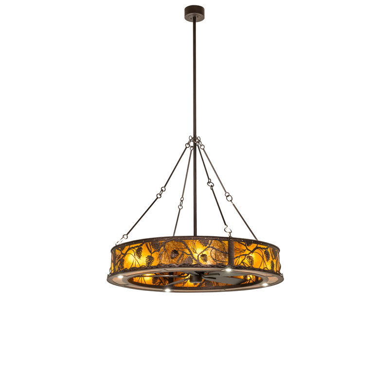 56" Wide Whispering Pines Chandel-Air, 10" H x 56" W x 56" D, Mahogany Bronze