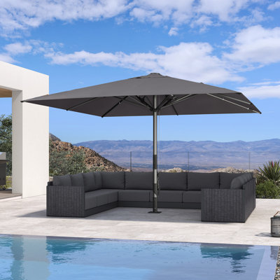 Semi-Auto Outdoor Patio Umbrella Aluminium Market Umbrella Table Umbrella