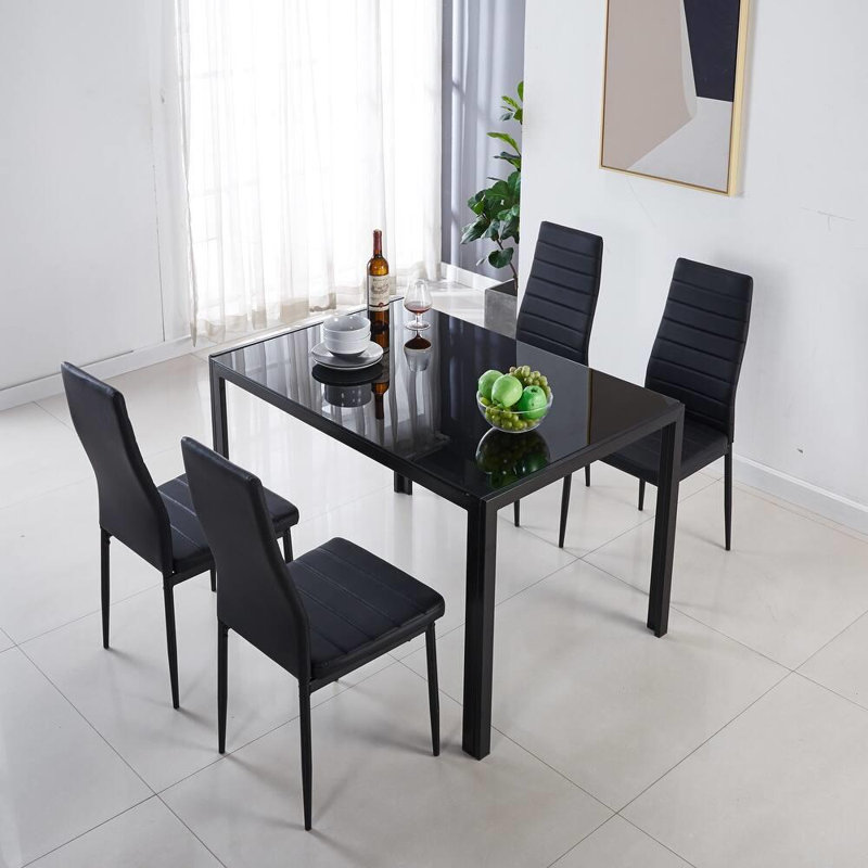 4 - Person Dining Set, Black