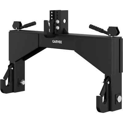 Attache rapide à 3 points avec bagues de catégorie 2 de 4 000 lb - Maillon supérieur ajustable robuste pour tracteurs Cat 2 - Attache rapide de récepteur de 2 po pour outils, noir