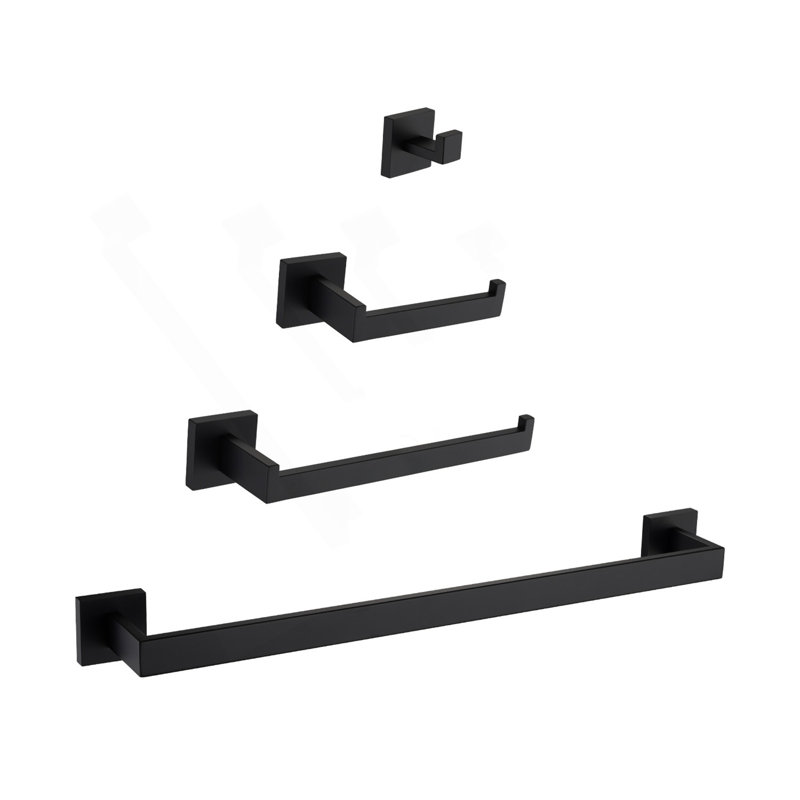 4- Piece Bathroom Hardware Set, Matte Black