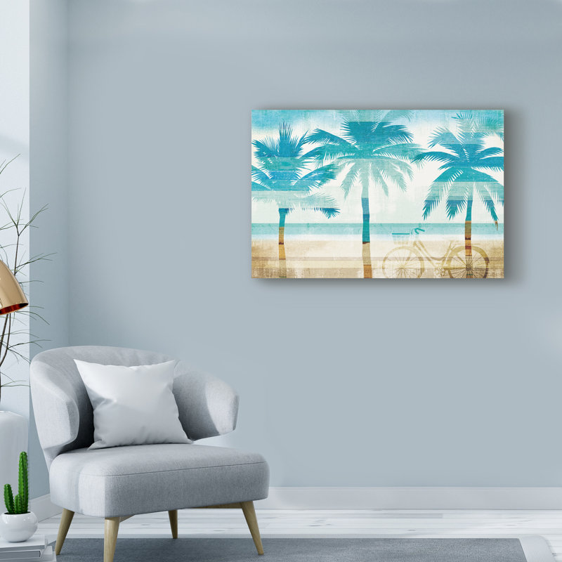« beachscape palms i », reproduction d’impression sur toile tendue, H 19 po x l 19 po x P 2 po