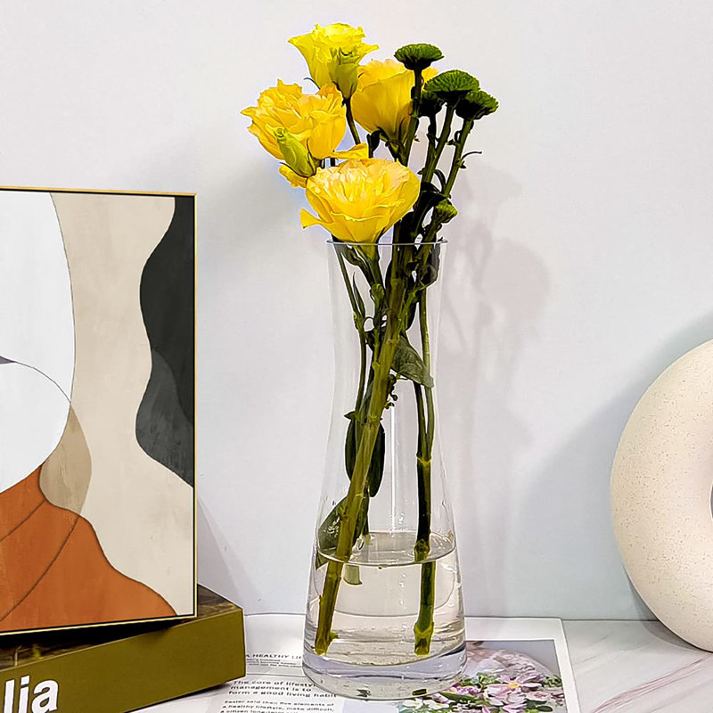Vase en verre transparent 10 ", Clair