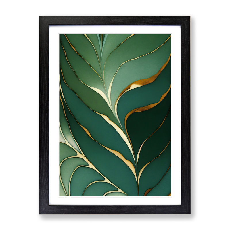 FRM-V0523-1861X Plant Leaf Art Vol.2 - Framed Print, 34cm H x 25cm W x 2cm D, Black