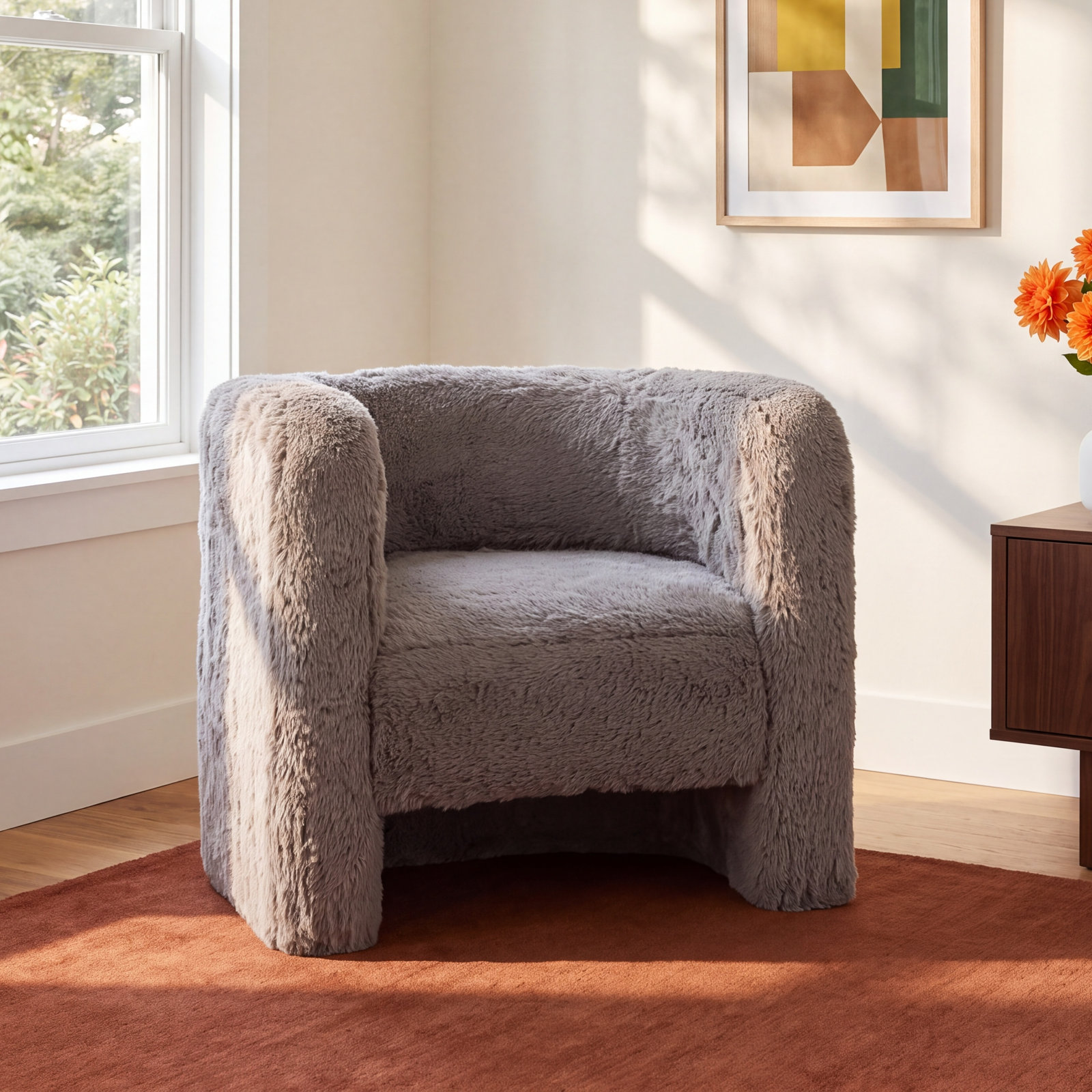 Barrel Chair, Granite Polyester