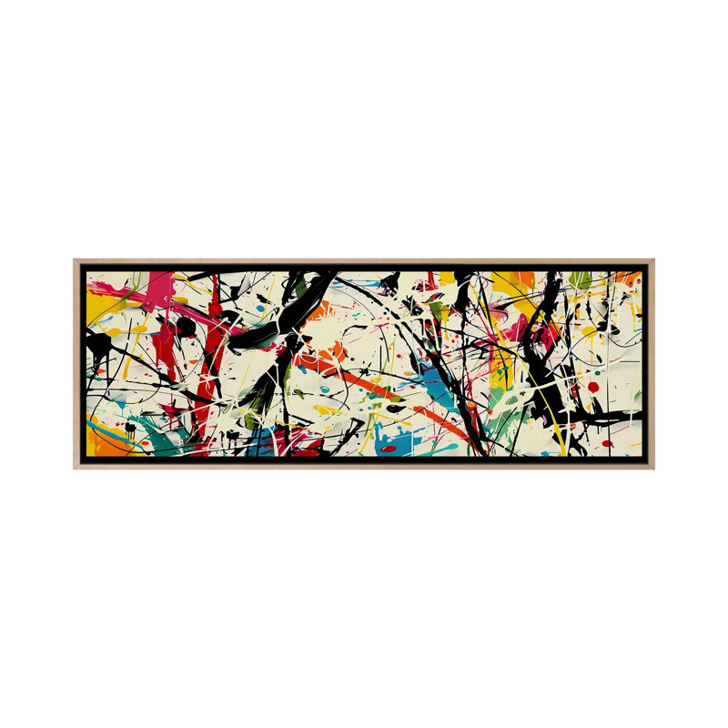 Pollock Wink, reproduction d'art mural, toile encadrée, H 20 po x l 60 po, Beige