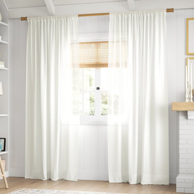 Wayfair Basics® Rothwell Sheer Modern Rod Pocket Curtain Panel