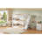 Spacious White Wood Triple Beds With Storage, Multifunctional Design For Family