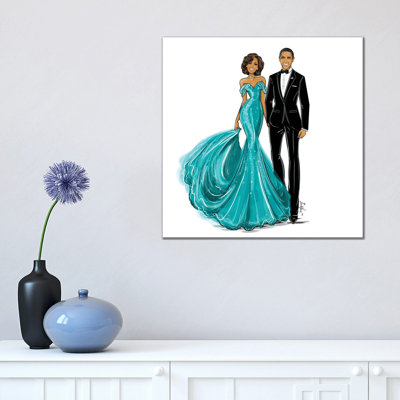 Michelle And Barack Obama by Emma Kenny - Print on Canvas