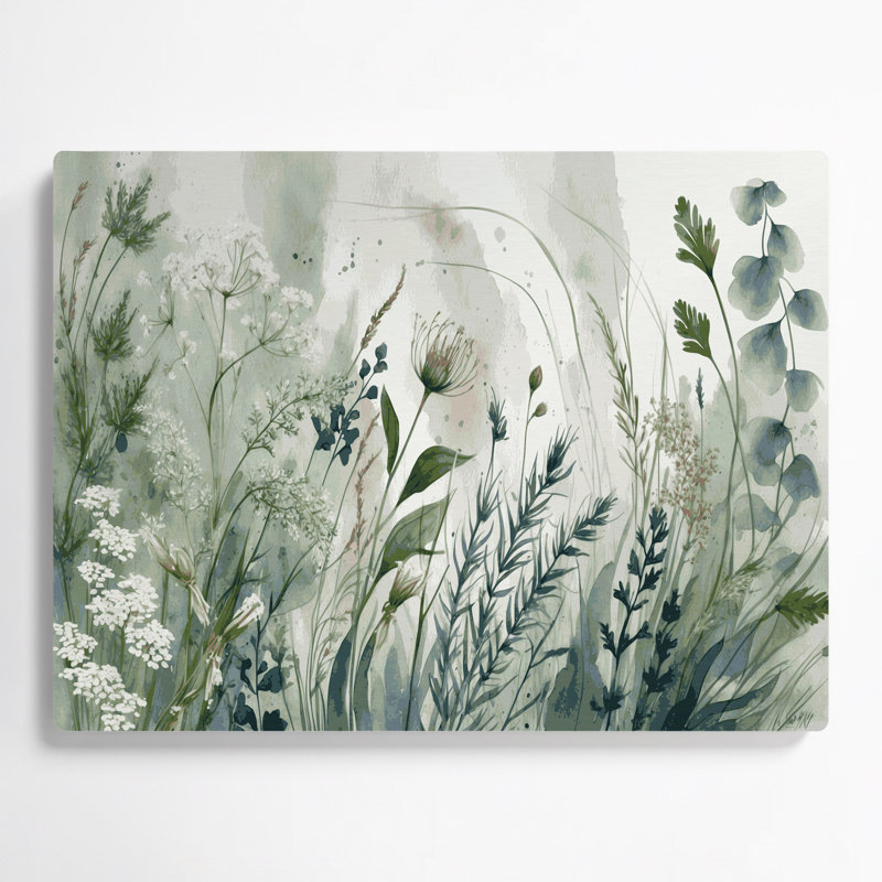«Botanical Scandinavian Botanical Prints», art mural en métal brun, H 144 po x l 216 po x P 0,05 po
