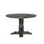 Table de salle à manger ronde avec esthétique grise patinée, conception à piédestal simple, fabrication en placage de chêne noueux, base colonne Empire de 14 po, profondeur de 47 po, largeur, hauteur de 36 po, 99 lb, idéale pour les espaces de 47 po x 47 po x 36 po