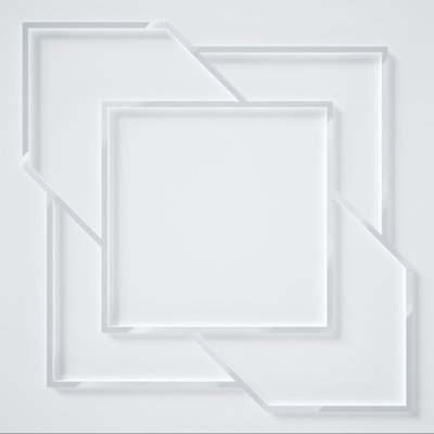 Panneaux muraux décoratifs en acrylique Monument, très petit, l 7 3/8 po x H 7 3/8 po x T 1/8 po, blanc
