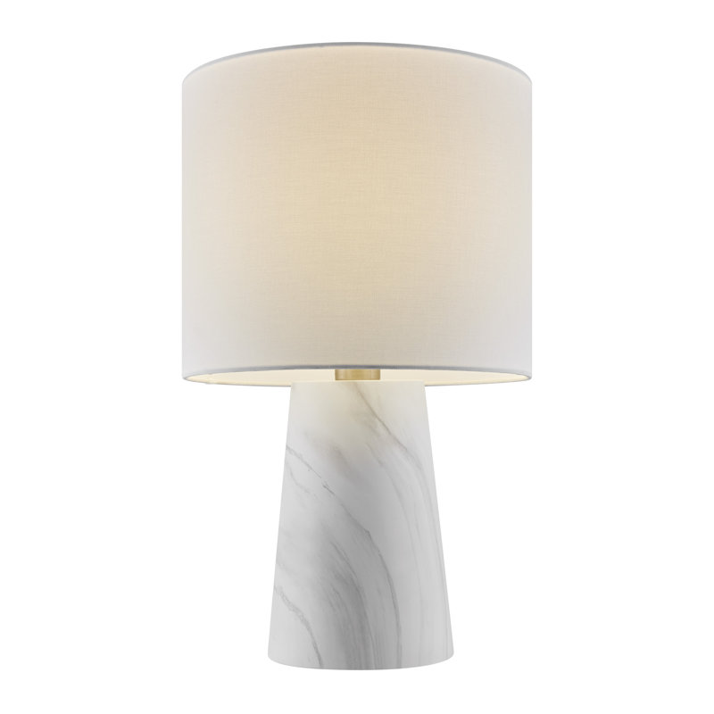 Lampe de table en résine Iarlaith, H 22,25 po x l 13 po x P 13 po, Blanc