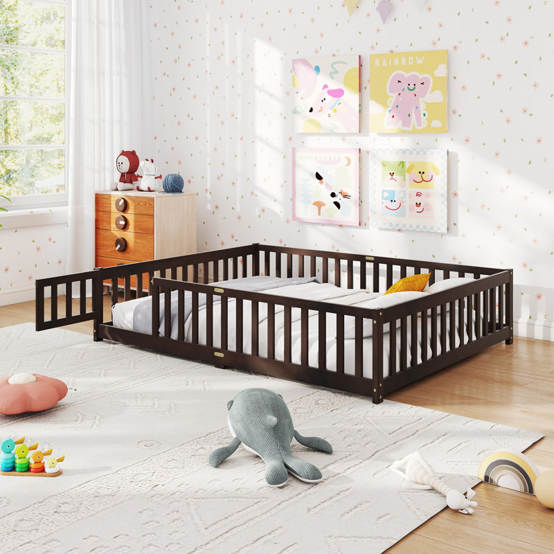 Lit de plancher FILL Montessori, Full, Brun