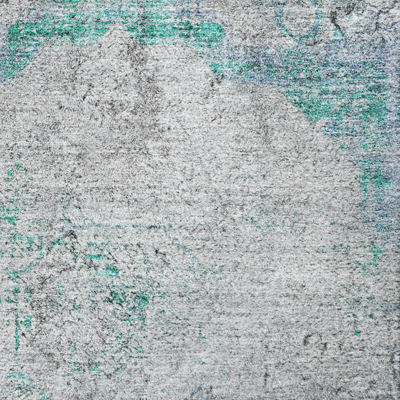 Tapis oriental à poil long de qualité supérieure lavable à la machine ADS675, Sarcelle, 3 pi x 5 pi