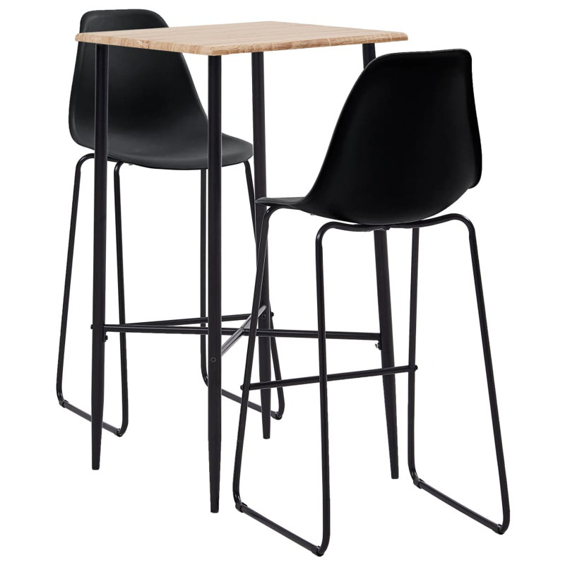 2 - Person Dining Set, Black, Black