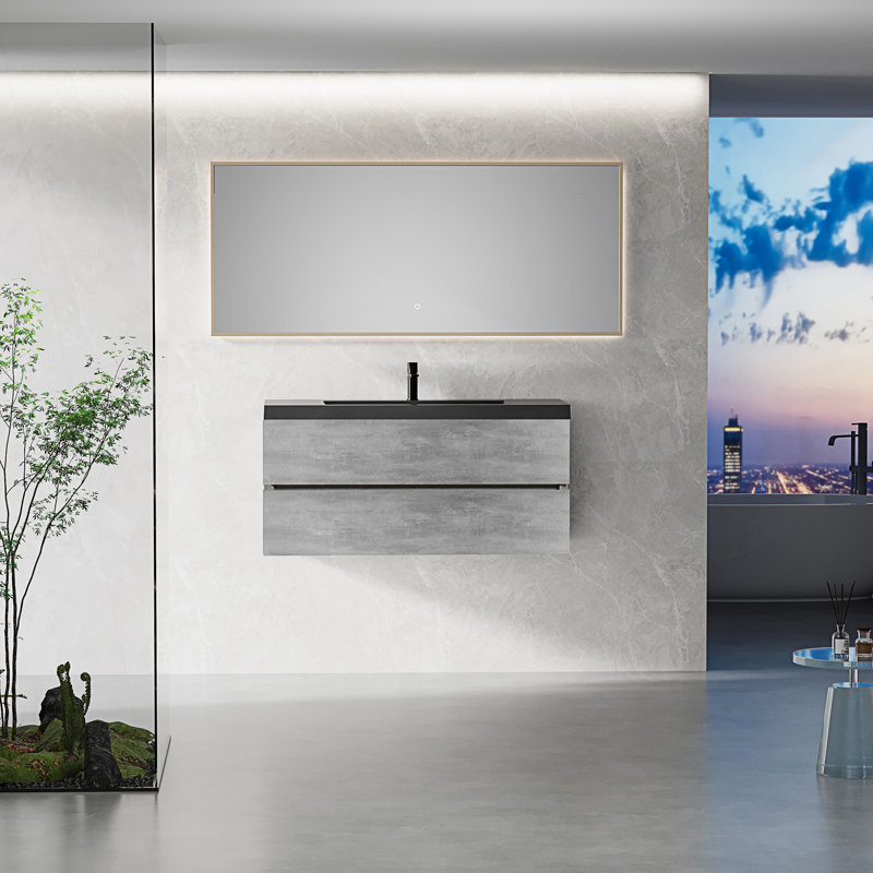 Meuble-lavabo flottant avec 1 lavabo, 47"