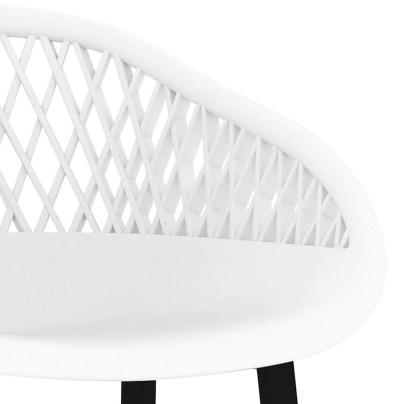 Searle Counter Stool with Metal Frame, Black, White, 2