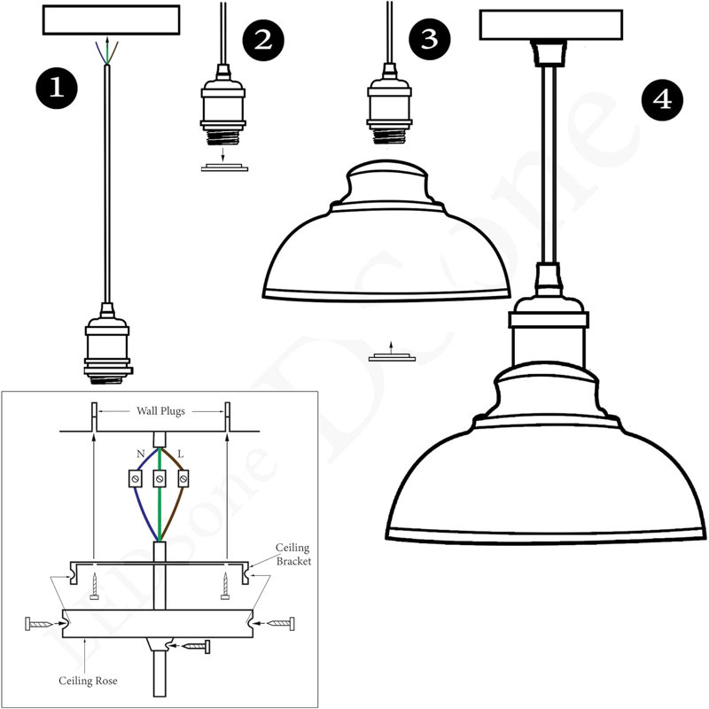 1 - Light Dome Pendant, Gray