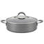 Elementum Hard-Anodized Nonstick Covered Sautéuse, 4 Quart, Oyster Gray/Clear/Silver