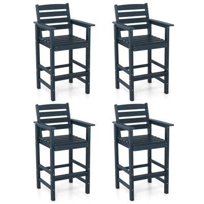 Ensemble de 4 tabourets de bar pour patio avec accoudoirs et repose-pieds
