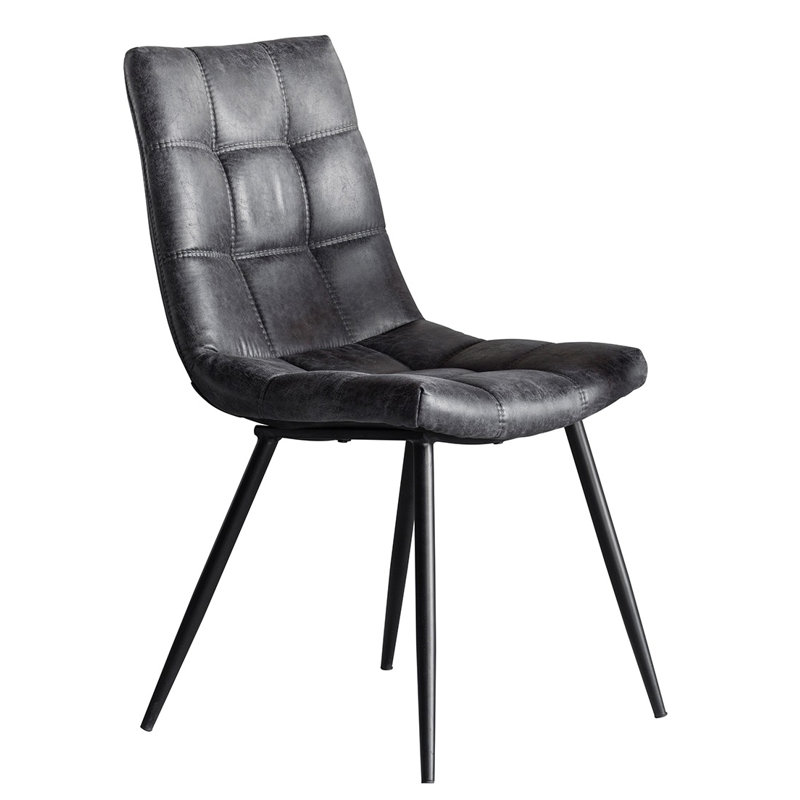 Casteau 48cm H Upholstered Metal Cantilever Chair, Grey, Grey