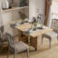 Table de salle à manger pliante, table de salle à manger polyvalente avec 2 roulettes et 2 supports de rangement, table de salle à manger peu encombrante, table de cuisine pliante