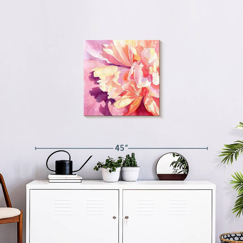 Motif floral rose, H 20 po x l 20 po
