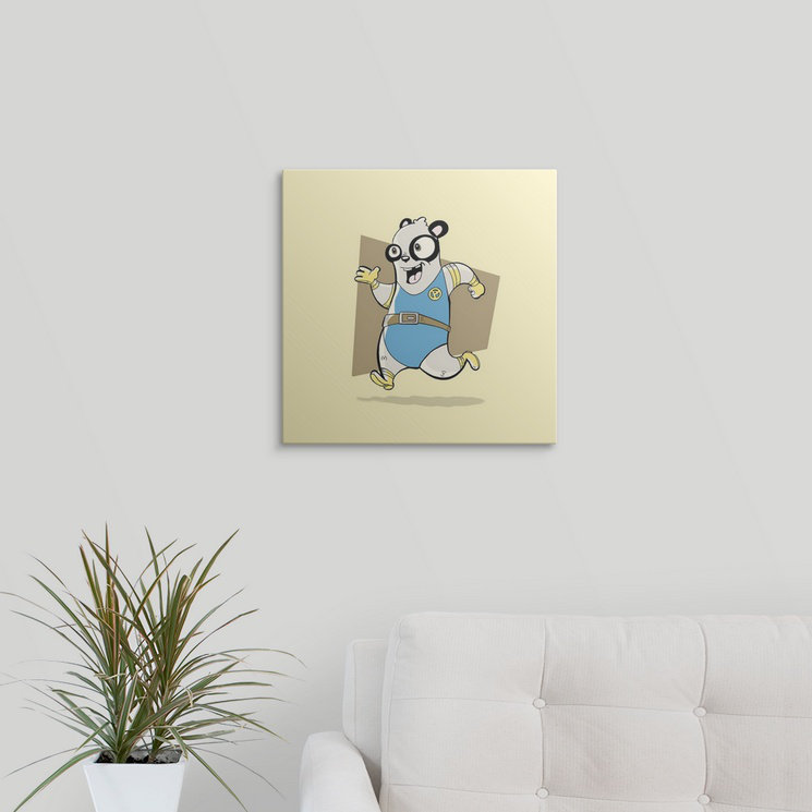 « panda-superhero animal art », impression, H 35 po x l 35 po x P 1,5 po, Toile