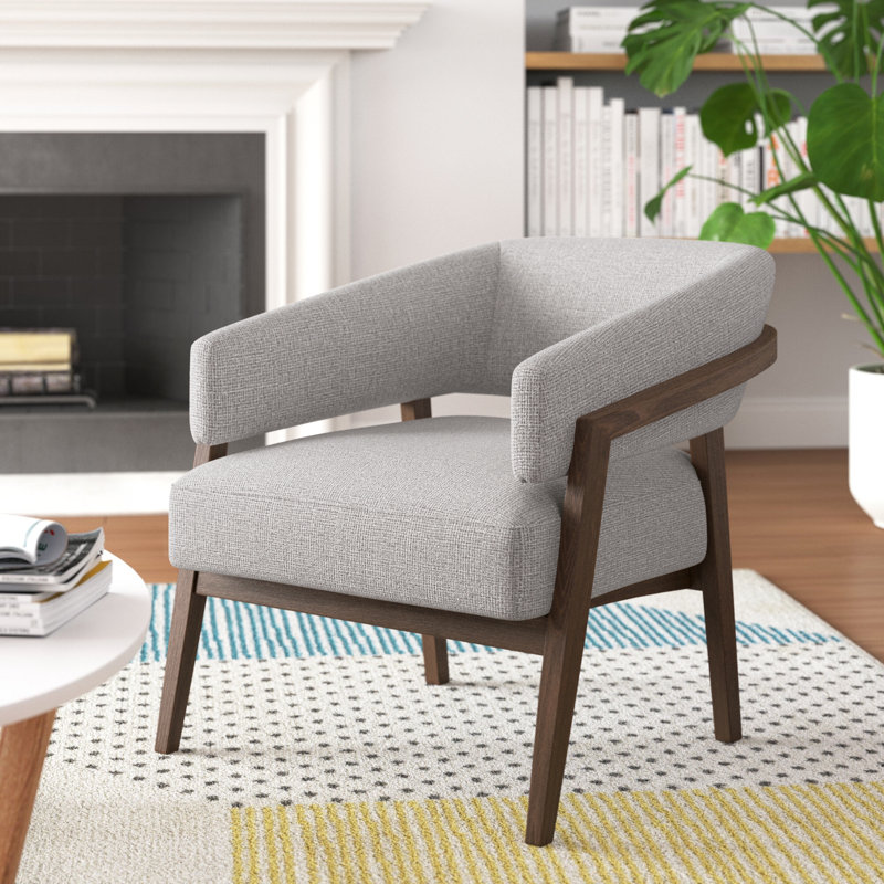 Maudette Upholstered Barrel Chair, Gibson Silver