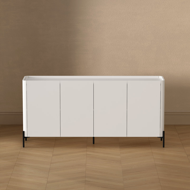 Abbey 67" Modern Sideboard with 4 Adjustable Shelves in White, White