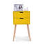 Table de chevet 2 tiroirs en jaune