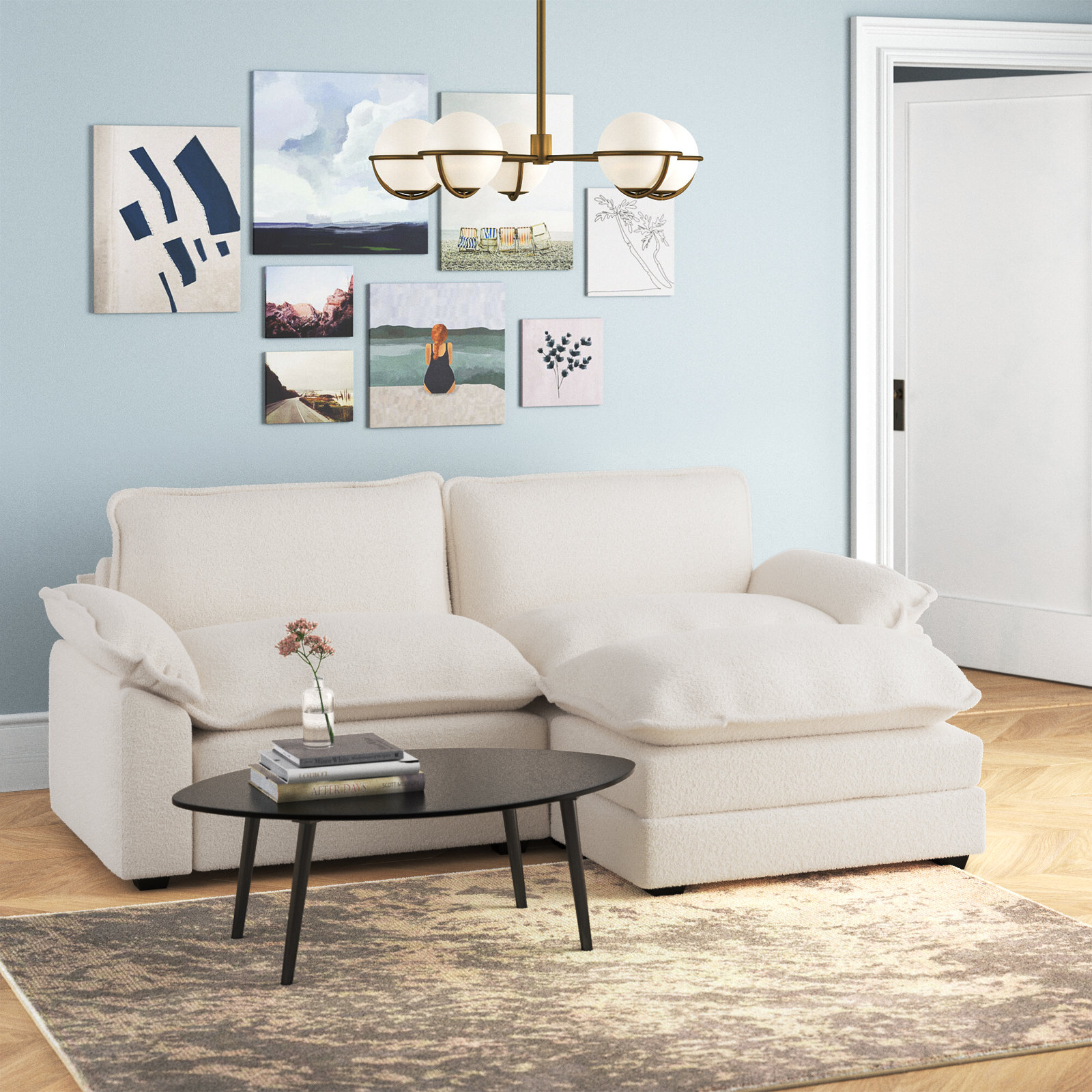 Avrilynn 85.4" Loveseat Sofa with Ottoman | Stylish Comfort