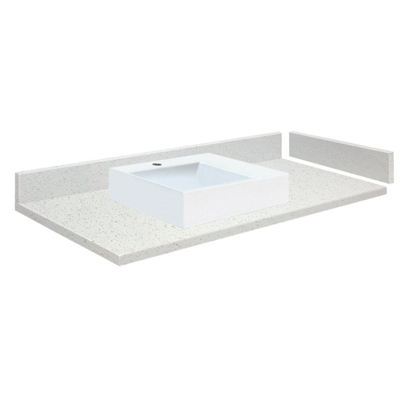Plateau de meuble-lavabo simple 49,25 po Madison, Blanc Milan, Simple