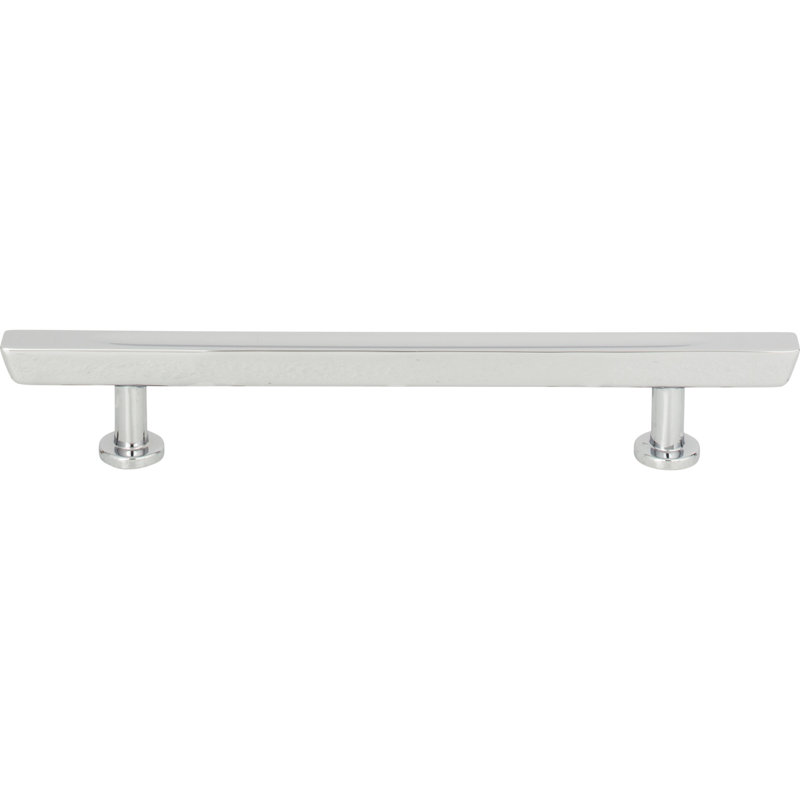 Thin Square Bar Pull, Polished Chrome,  5 1/16"