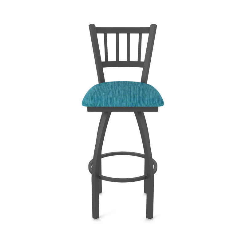 810 Contessa Swivel Stool, Pewter, Fabric-Graph Tidal, Counter Stool (25" Seat Height)