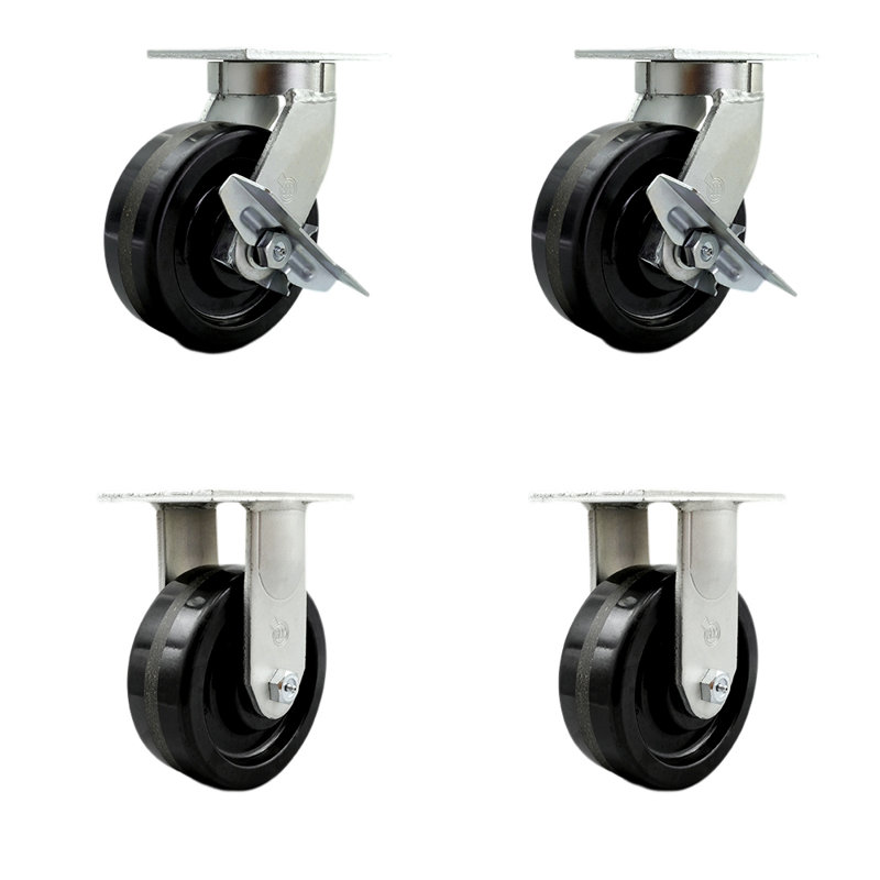 4 Piece Heavy Duty Phenolic Caster Set