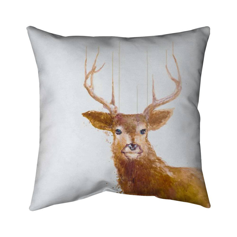 Abstract deer - 18"x18" Throw pillow cover - Poly twill - Print on demand