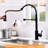 Automatic Smart Kitchen Faucet - Touchless, Hands , Black, Ceramic Filler, Brass, Classy Style Black Fashionable-790484122
