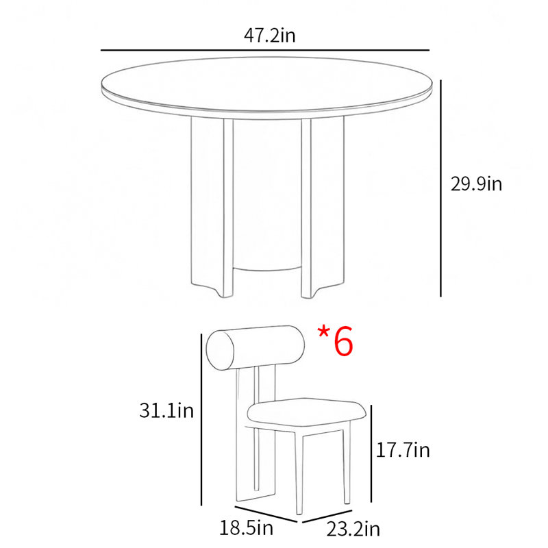 Ensemble de table de salle à manger italienne simple, Noir, Gris